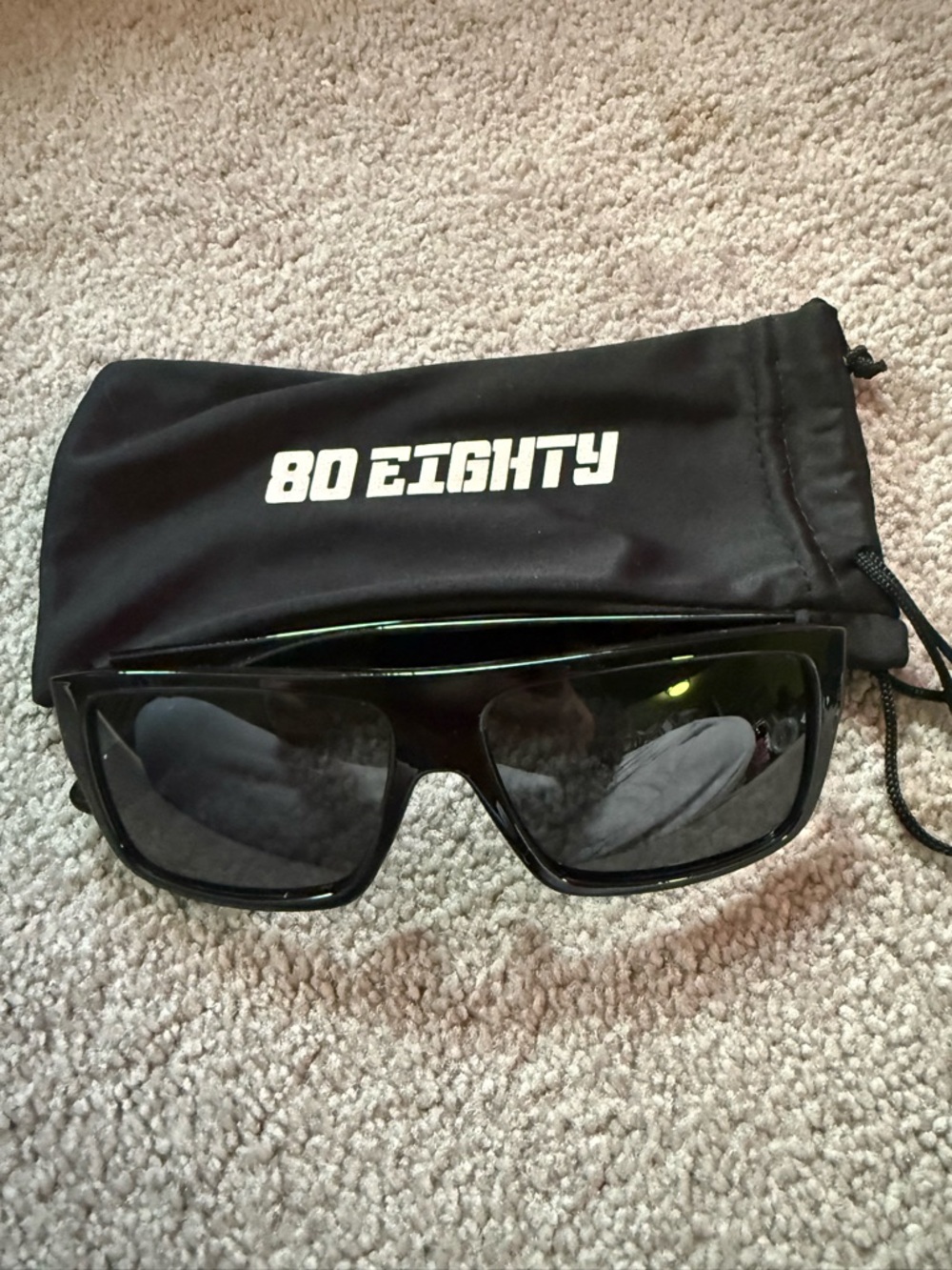 80Eighty Black Glasses with Soft Pouch